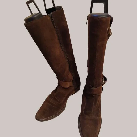 CORDANI Brown Suede Knee-high Boots Size 8M - Picture 7 of 9